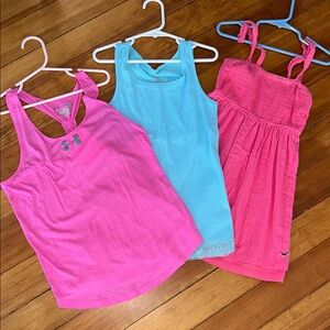 Under Armour Kids Pink and Blue Tank Tops